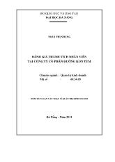 Luận văn Đánh giá thành tích nhân viên tại công ty cổ phần đường Kon Tum