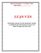 Luận văn Hoàn thiện công tác kế toán doanh thu, chi phí, xác định kết quả kinh doanh tại Công ty Cổ Phần Xi măng Tân Phú Xuân