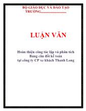 Luận văn Hoàn thiện công tác lập và phân tích Bảng cân đối kế toán tại công ty CP xe khách Thanh Long