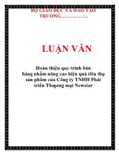 Luận văn Hoàn thiện quy trình bán hàng nhằm nâng cao hiệu quả tiêu thụ sản phẩm của Công ty TNHH Phát triển Thương mại Newstar