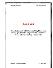 Luận văn Hoàn thiện quy trình kiểm toán Chi phí sản xuất và tính giá thành tại công ty TNHH Tư vấn Kế toán và Kiểm toán Việt Nam (AVA)