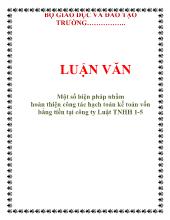 Luận văn Một số biện pháp nhằm hoàn thiện công tác hạch toán kế toán vốn bằng tiền tại công ty Luật TNHH 1-5