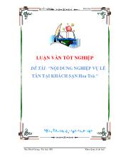 Luận văn Nội dung nghiệp vụ lễ tân tại khách sạn Hoa Trà