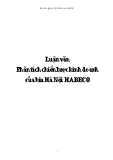 Luận văn Phân tích chiến lược kinh doanh của bia Hà Nội HABECO