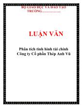 Luận văn Phân tích tình hình tài chính Công ty Cổ phần Thép Anh Vũ