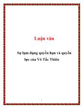 Luận văn Sự lạm dụng quyền hạn và quyền lực của Võ Tắc Thiên