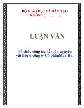 Luận văn Tổ chức công tác kế toán nguyên vật liệu ở công ty Cổ phần May Hai