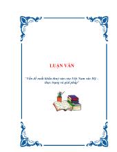 Luận văn Vấn đề xuất khẩu thuỷ sản của Việt Nam vào Mỹ – Thực trạng và giải pháp