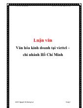 Luận văn Văn hóa kinh doanh tại viettel – Chi nhánh Hồ Chí Minh