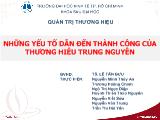 Những yếu tố dẫn đến thành công của thương hiệu Trung Nguyên