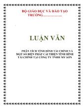 Phân tích tình hình tài chính và một số biện pháp cải thiện tình hình tài chính tại công ty TNHH My Sơn