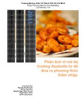 Phân tích vĩ mô thị trường australia từ đó đưa ra phương thức thâm nhập