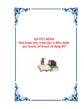 Quyết định ban hành quy trình lập và điều chỉnh quy hoạch, kế hoạch sử dụng đất