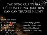 Tác động của tỷ giá hối đoái trung quốc đến cán cân thương mại Mỹ