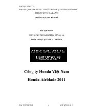 Thực trạng kinh doanh của công ty honda Việt Nam honda Airblade 2011