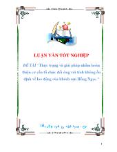 Thực trạng và giải pháp nhằm hoàn thiện cơ cấu tổ chức đối ứng với tính không ổn định vềlao động của khách sạn Hồng Ngọc