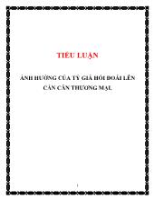 Tiểu luận Ảnh hưởng của tỷ giá hối đoái lên cán cân thương mại