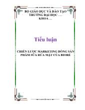 Tiểu luận Chiến lược marketing dòng sản phẩm sữa rửa mặt của Bioré