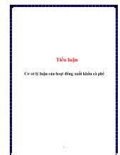 Tiểu luận Cơ sở lý luận của hoạt đông xuất khẩu cà phê