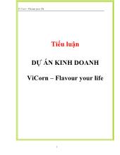 Tiểu luận Dự án kinh doanh Vicorn – Flavour your life