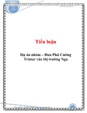 Tiểu luận Dự án nhóm – Đưa Phú Cường Tristar vào thị trường Nga