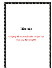 Tiểu luận Giải pháp đẩy mạnh xuất khẩu rau quả Việt Nam sang thị trường Mỹ
