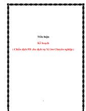 Tiểu luận Kế hoạch (chiến dịch quan hệ công chúng cho dịch vụ xê ôm chuyên nghiệp)