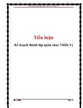 Tiểu luận Kế hoạch thành lập quán chay Thiền Vị