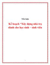 Tiểu luận Kế hoạch Xây dựng nhà trọ dành cho học sinh – Sinh viên