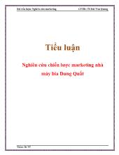 Tiểu luận Nghiên cứu chiến lược marketing nhà máy bia Dung Quất