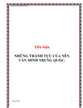 Tiểu luận Những thành tựu của nền văn minh Trung Quốc