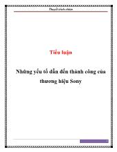 Tiểu luận Những yếu tố dẫn đến thành công của thương hiệu Sony