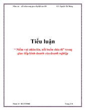 Tiểu luận “ Niềm vui nhân lên, nỗi buồn chia đi” trong giao tiếp kinh doanh của doanh nghiệp