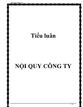 Tiểu luận Nội quy công ty