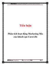 Tiểu luận Phân tích hoạt động Marketing Mix của khách sạn Caravelle