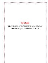 Tiểu luận Phân tích môi trường kinh doanh tổng công ty bia - Rượu - Nước giải khát Sài Gòn Sabeco