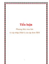 Tiểu luận Phương thức mua bán và sáp nhập (M&A) của tập Đoàn IBM