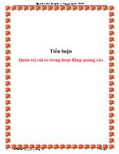 Tiểu luận Quản trị rủi ro trong hoạt động quảng cáo
