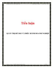 Tiểu luận Quản trị rủi ro và điều hành doanh nghiệp