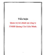 Tiểu luận Quản trị tài chính tại công ty TNHH quảng cáo Liên Minh