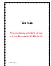 Tiểu luận Ứng dụng thương mại điện tử tại công ty cổ phần đầu tư và phát triển Thời Đại Mới