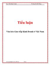 Tiểu luận Văn hóa Giao tiếp Kinh Doanh ở Việt Nam