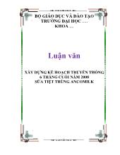Xây dựng kế hoạch truyền thông 6 tháng cuối năm 2008 sữa tiệt trùng ancomilk