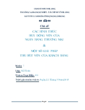 Các hình thức huy động vốn của ngân hàng thương mại và một số giải pháp thu hút vốn của khách hàng