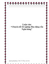 Chuyên đề Huy động vốn Ngân hàng