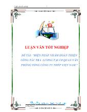Đề tài Biện pháp nhằm hoàn thiện công tác trả lương tại cơ quan văn phòng tổng công ty thép Việt Nam