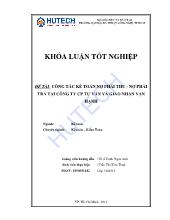 Đề tài Công tác kế toán nợ phải thu - Nợ phải trả tại công ty cp tư vấn và giao nhận vạn hạnh
