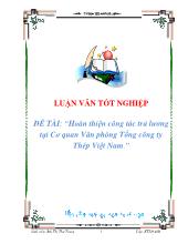 Đề tài Hoàn thiện công tác trảlương tại Cơquan Văn phòng Tổng công ty Thép Việt Nam