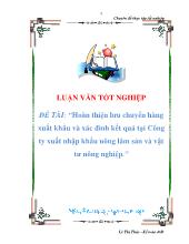 Đề tài Hoàn thiện lưu chuyển hàng xuất khẩu và xác đinh kết quảtại Công ty xuất nhập khẩu nông lâm sản và vật tư nông nghiệp