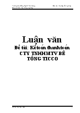 Đề tài Kế toán thanh toán công ty TNHH mtv bê tông Ticco